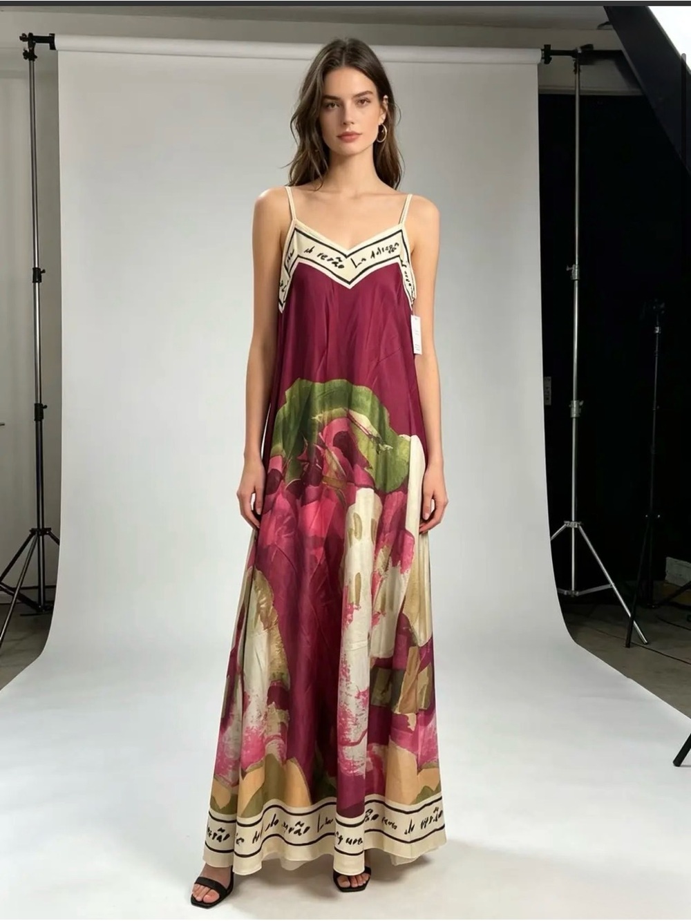 IT02. From Italy 🇮🇹 Sleeveless Painterly Print Maxi Dress  in many colors